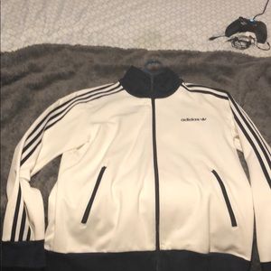 Adidas zip up jacket white